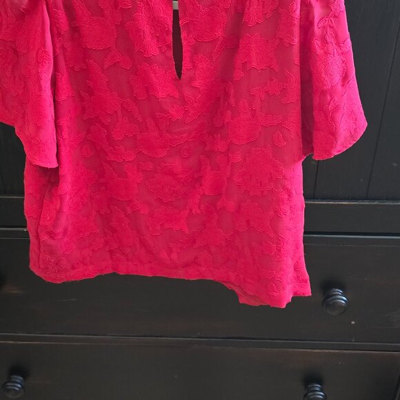 LOFT | Red Floral Blouse Size XS - Picture 3 of 5